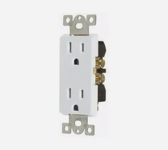 15A DECORATIVE DUPLEX RECEPTACLE - WHITE